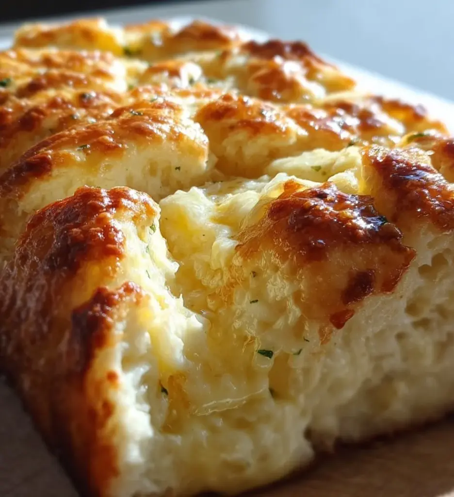 Freshly baked Cottage Cheese Bread loaf with golden crust