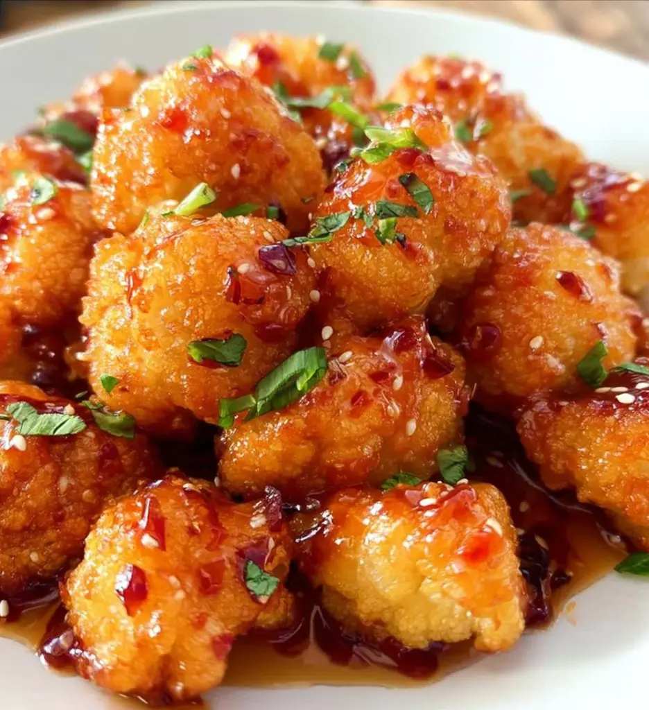 Crispy baked cauliflower served with Thai sweet chili sauce