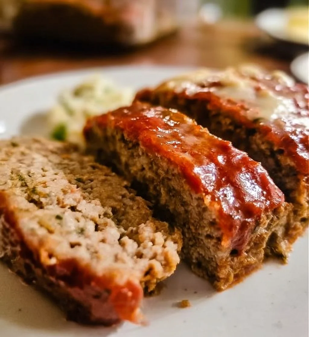 Delicious flavor-enhanced meatloaf garnished with herbs and served on a plate.
