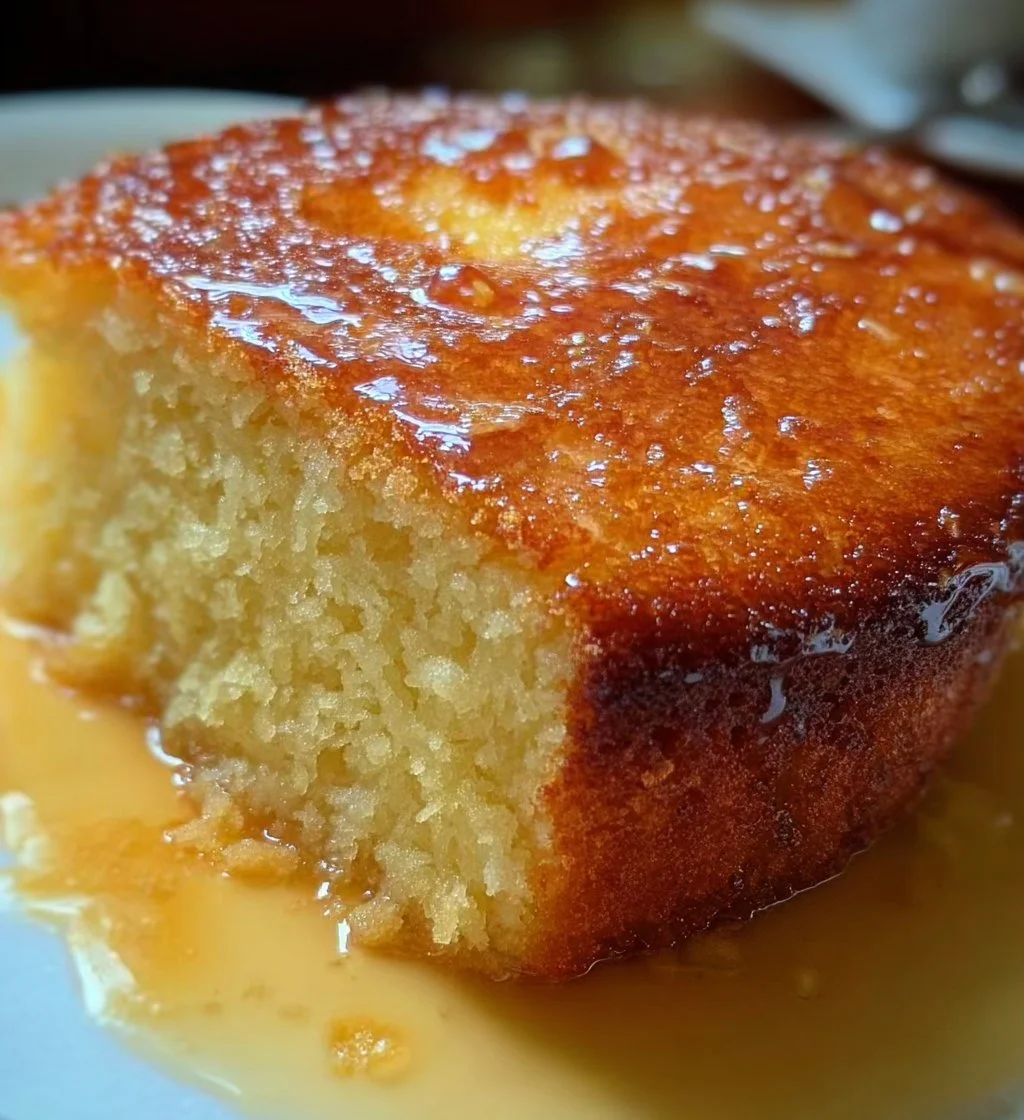 Freshly baked French lemon yogurt cake on a plate