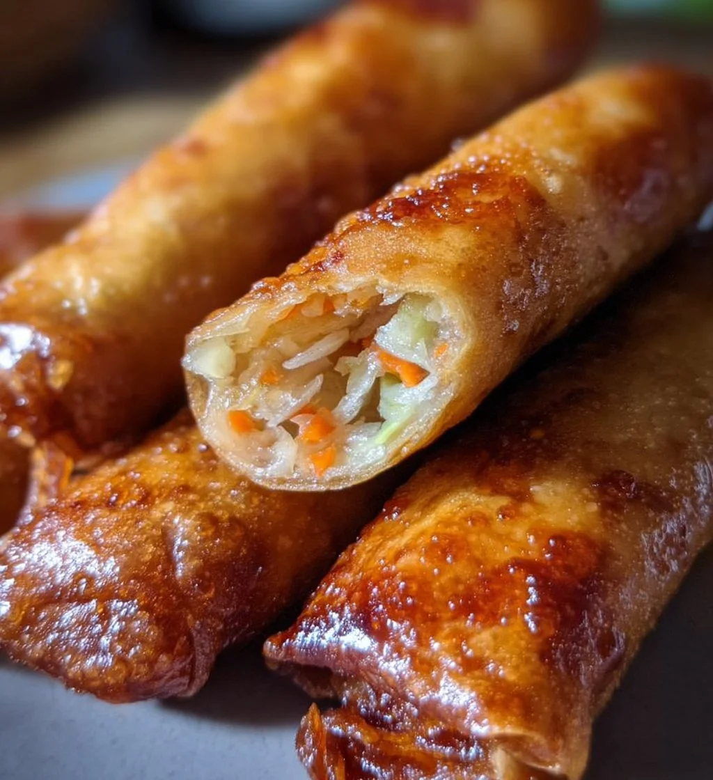 Crispy fried spring rolls filled with vegetables and served with dipping sauce