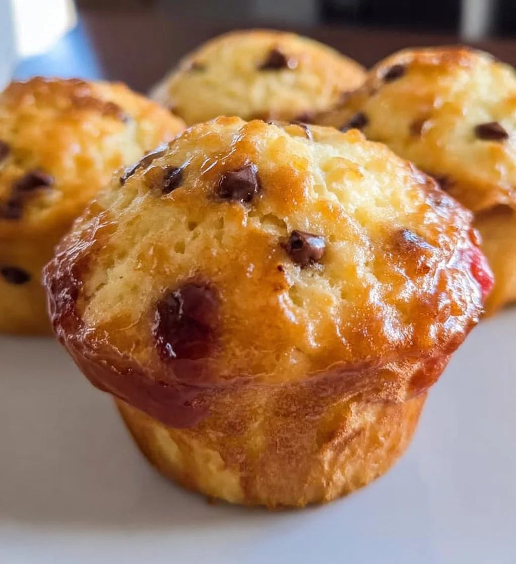 Delicious Greek Yogurt Muffins baked in a rustic kitchen setting.