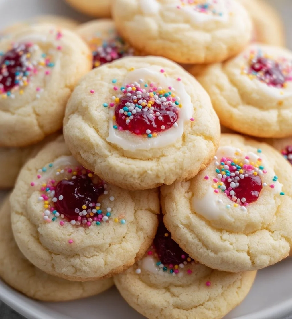 Delicious Greek Yogurt Sugar Cookies topped with sugar and baked to perfection.