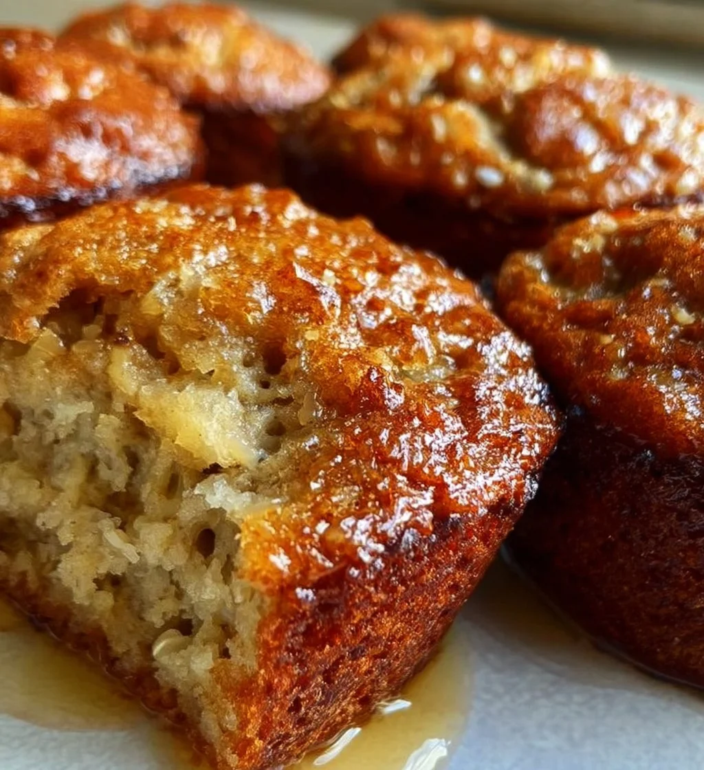 Delicious healthy Greek yogurt banana muffins fresh out of the oven.
