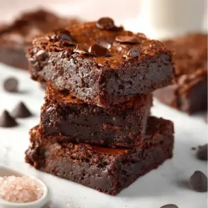 Delicious healthy Greek yogurt brownies on a plate