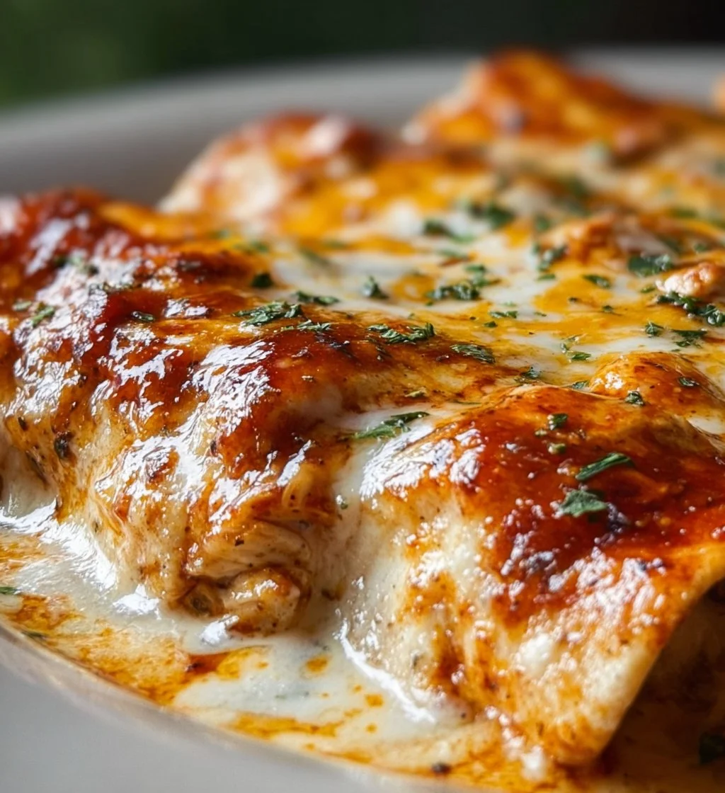 High protein chicken enchiladas with cheese and salsa, served on a plate.