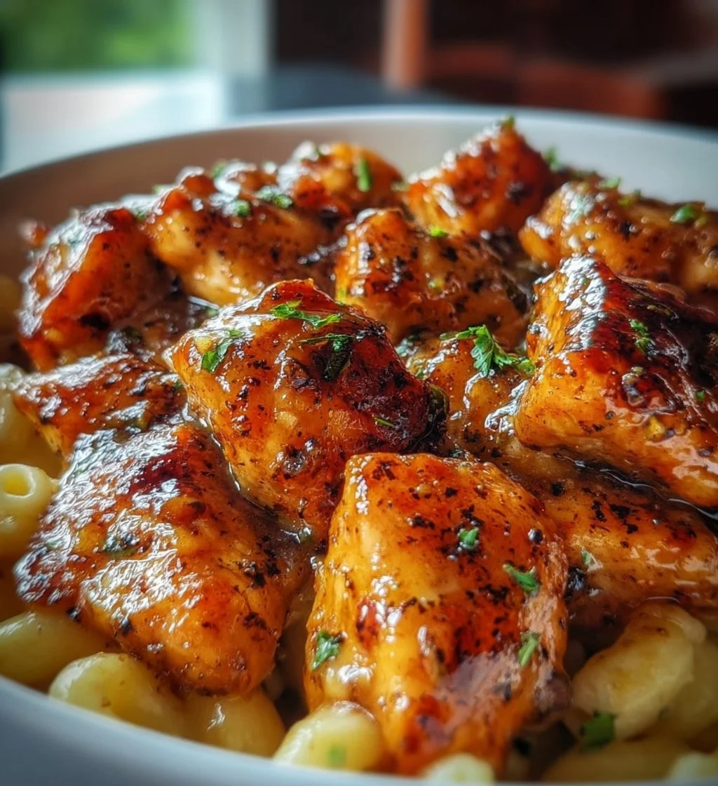 Delicious Honey Pepper Chicken served on a plate with colorful vegetables.