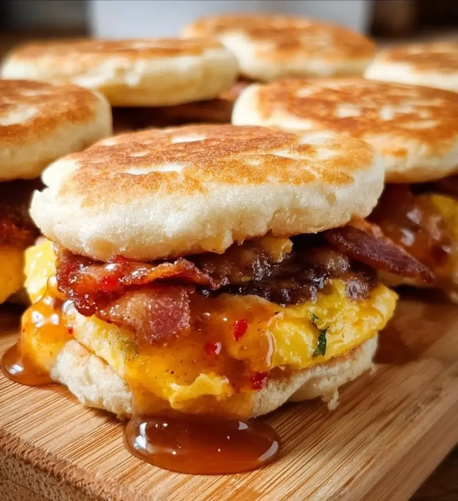 Delicious homemade McGriddle Bites served on a plate for breakfast.