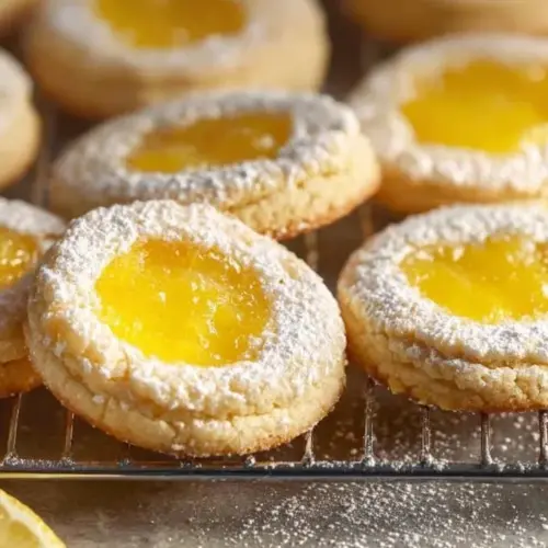 Delicious Lemon Bar Cookies with a tangy lemon flavor and powdered sugar topping