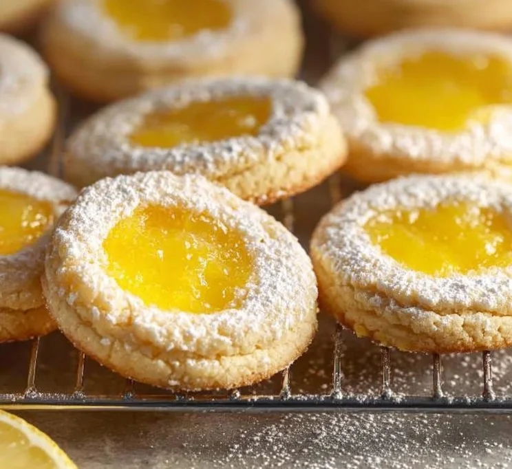 Delicious Lemon Bar Cookies with a tangy lemon flavor and powdered sugar topping