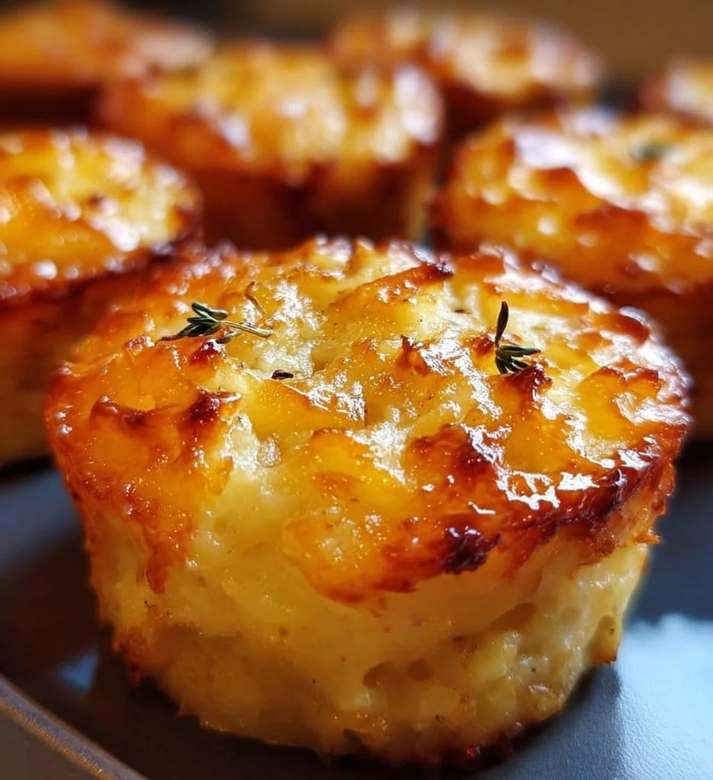 Savory mashed potato muffins served on a white plate