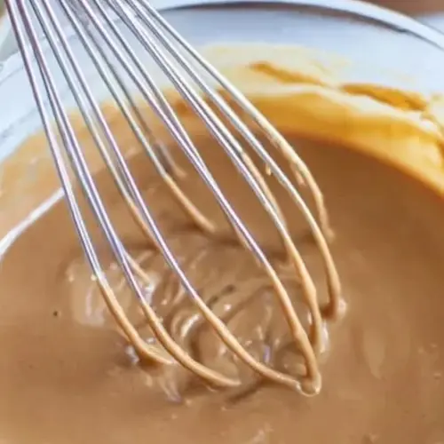 Delicious peanut sauce served with fresh spring rolls