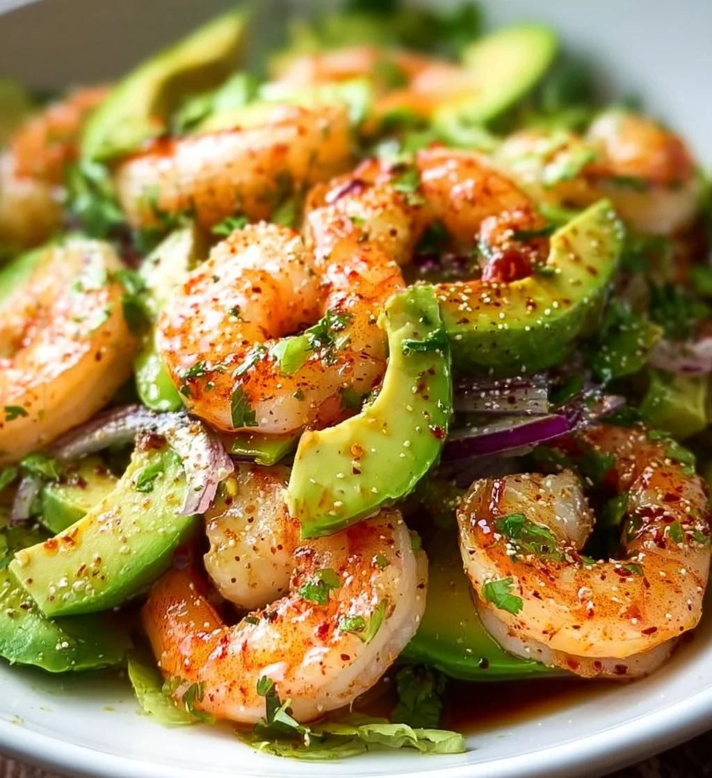 Delicious shrimp avocado salad with fresh ingredients and vibrant colors