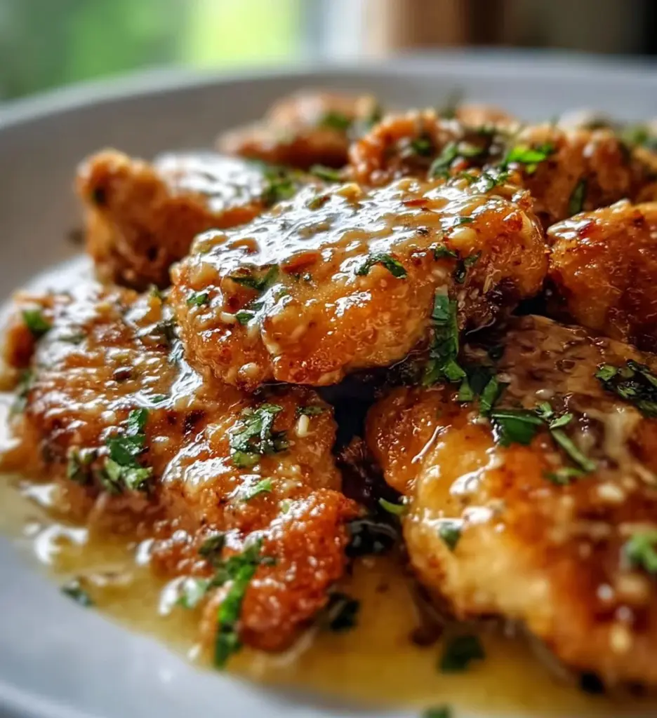 Bowl of Slow Cooker Thai Peanut Chicken garnished with cilantro and peanuts