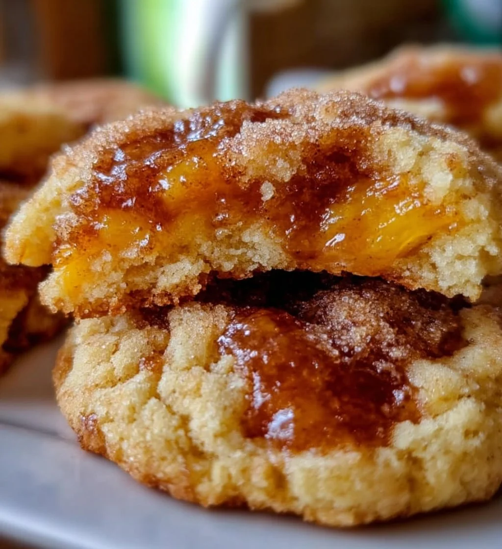 Soft peach cobbler cookies freshly baked and ready to enjoy