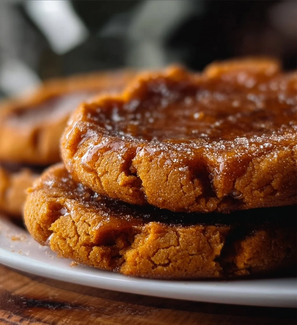 Sweet potato pie cookies on a decorative plate, topped with whipped cream.