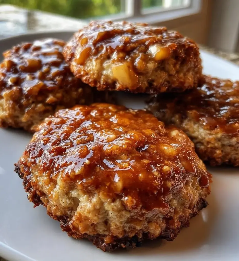 Apple cinnamon cottage cheese cookies served on a plate