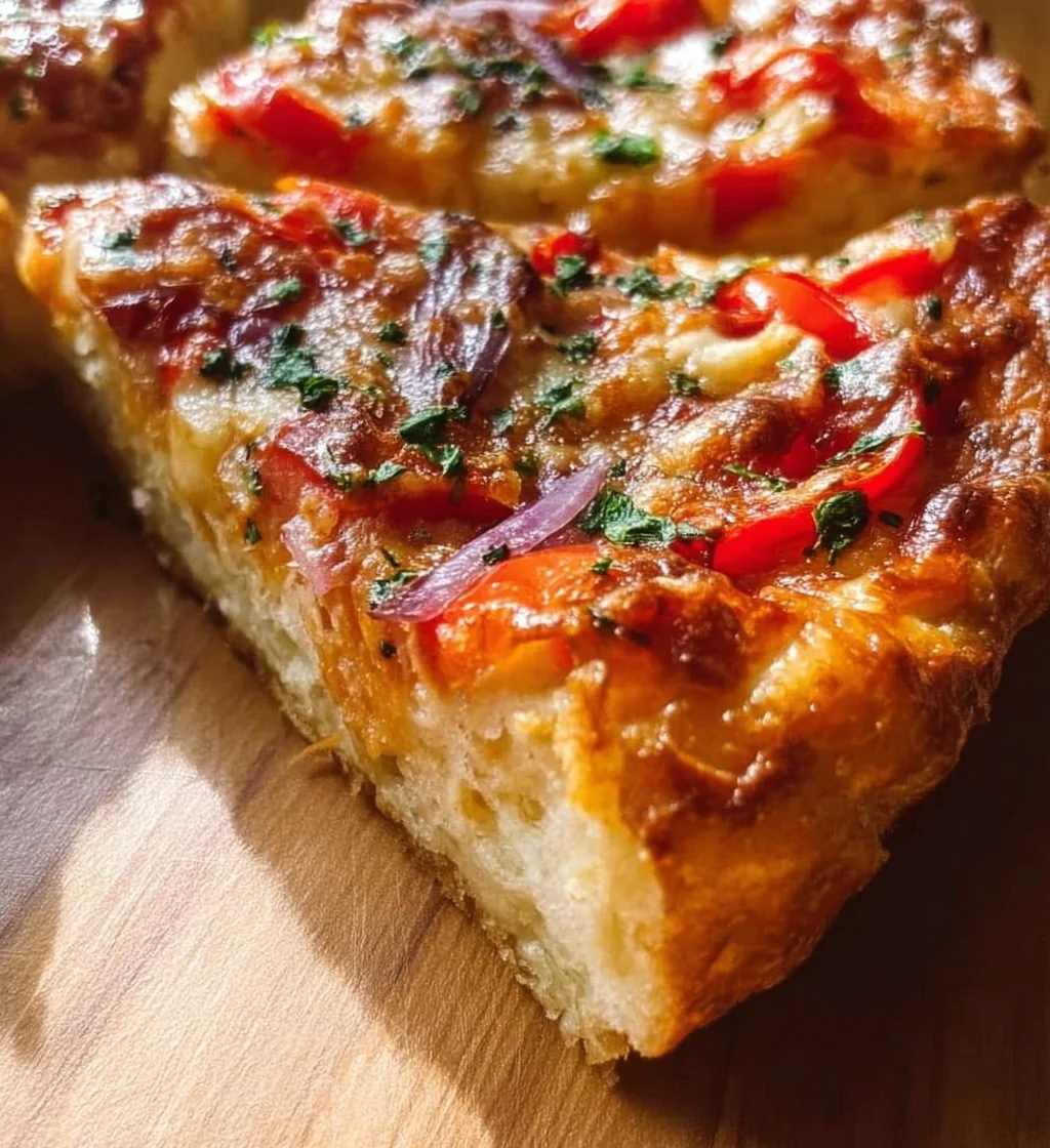 Homemade cloud bread pizza topped with fresh ingredients and cheese