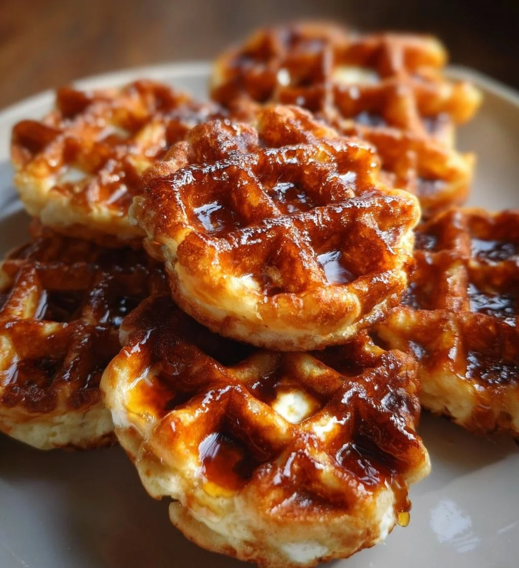 Delicious crispy waffle bombs filled with sweet ingredients and ready to enjoy