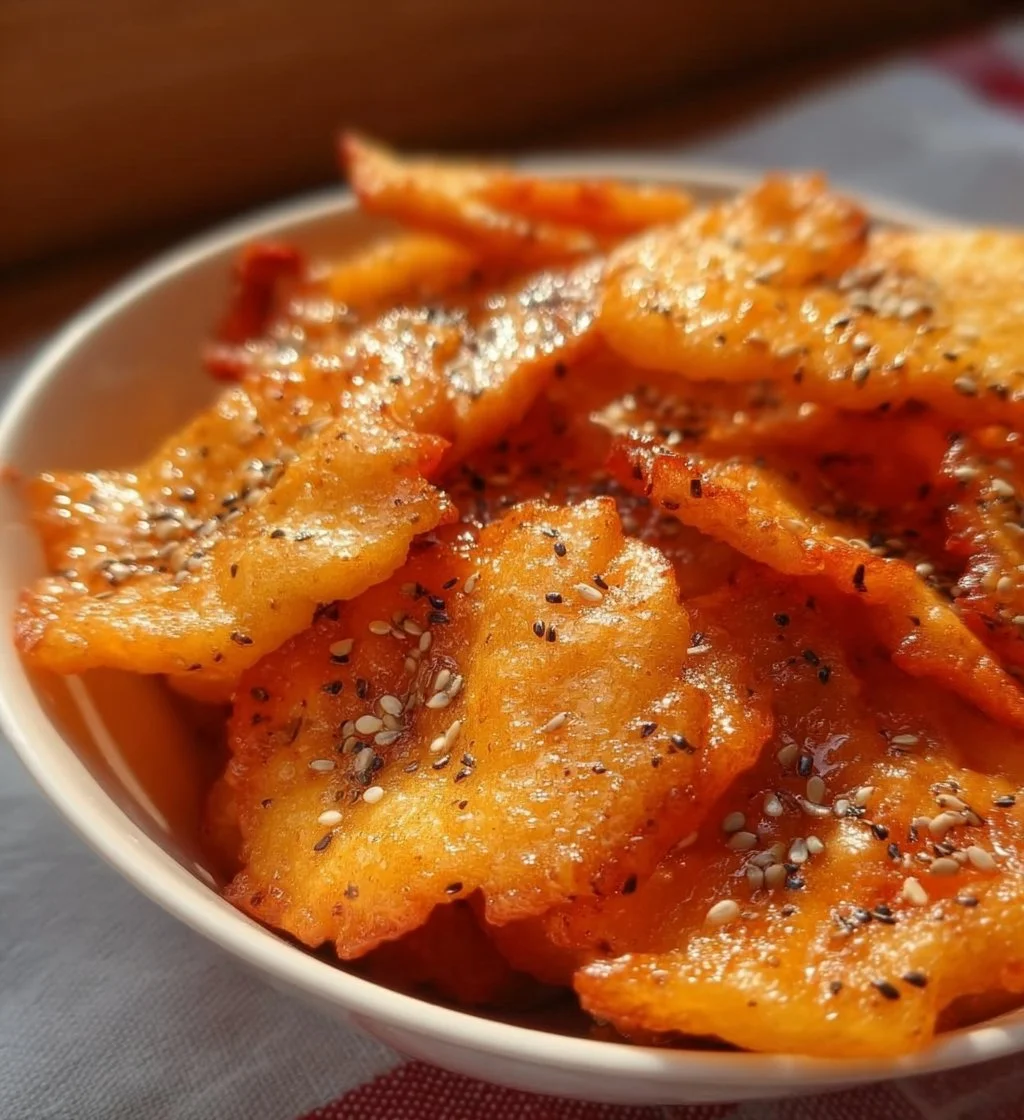 Homemade keto cottage cheese chips served on a plate.