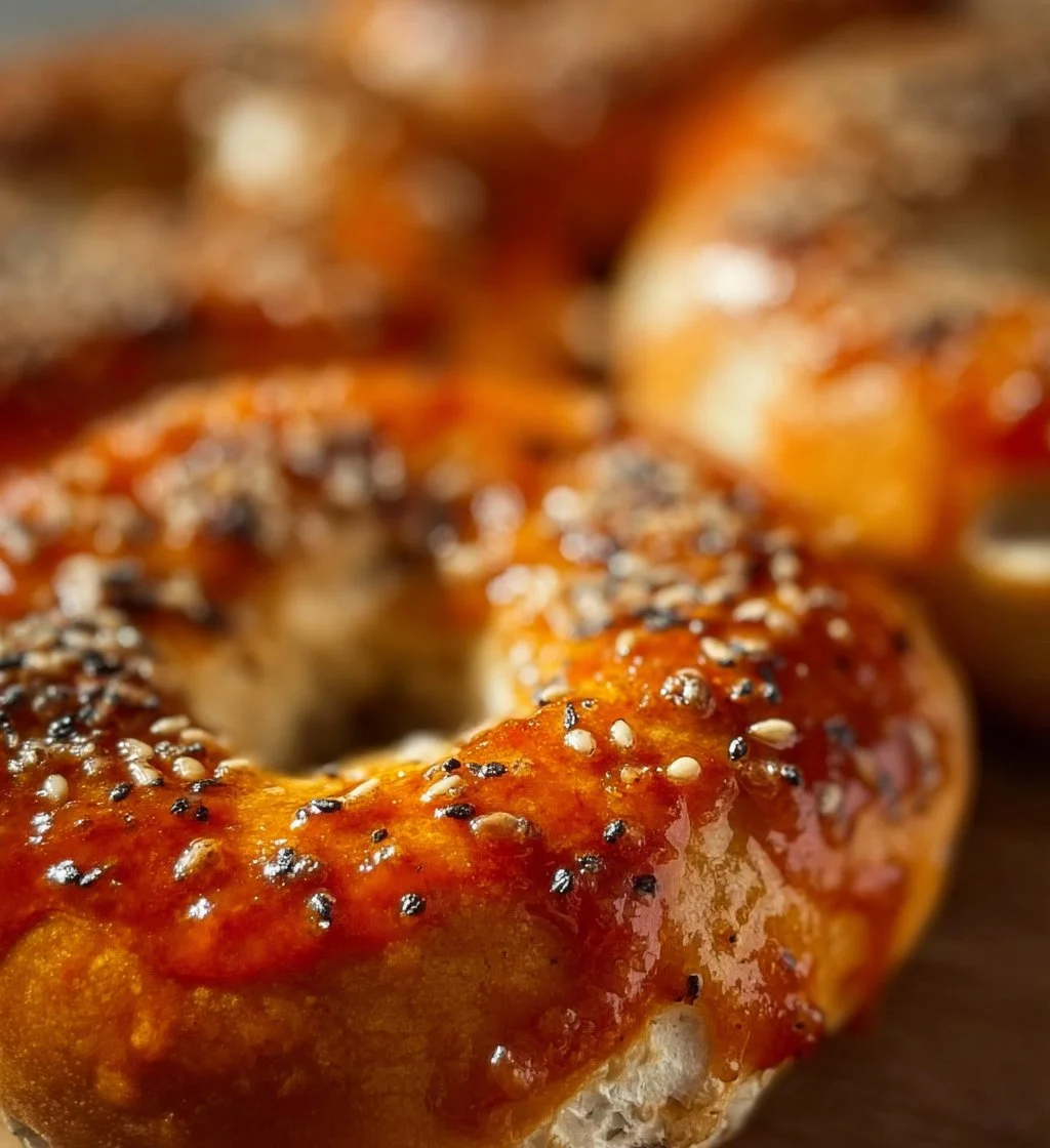 Keto Cottage Cheese Bagels topped with sesame seeds on a plate