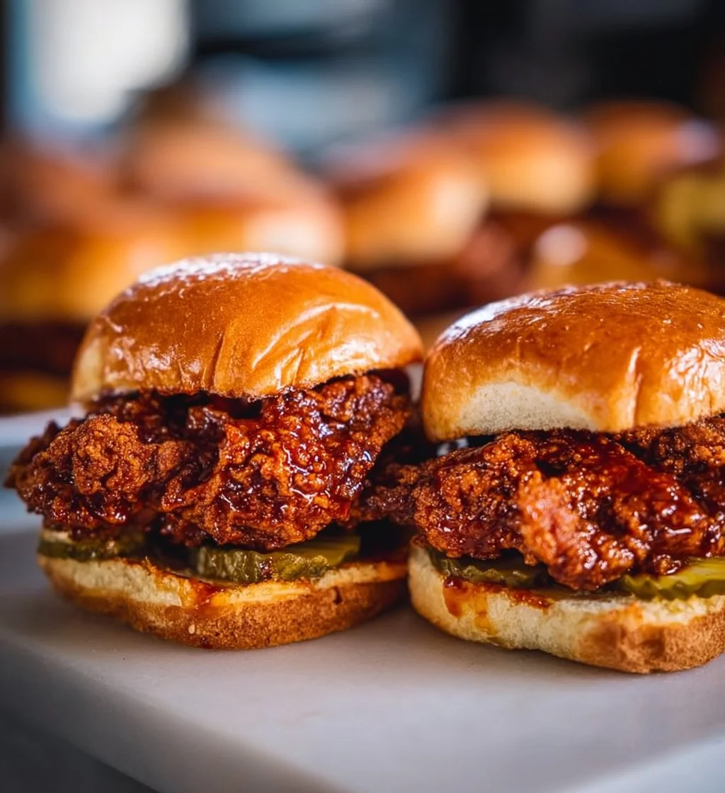 Delicious Nashville hot chicken sandwich with crispy breading and spicy sauce