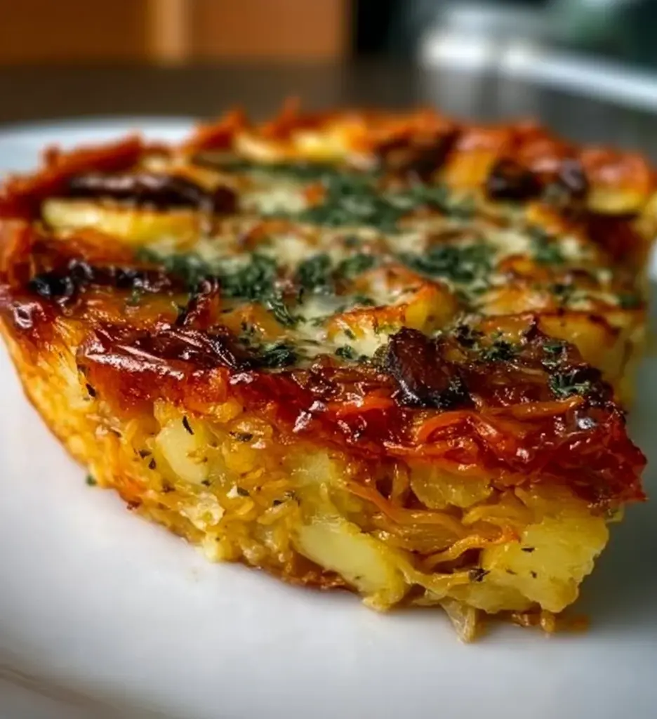 Savory potato pie with golden crust and flavorful filling