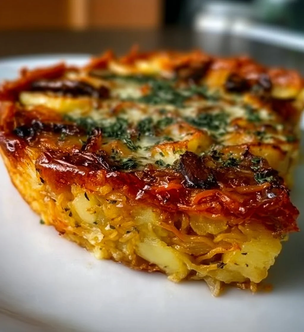 Savory potato pie with golden crust and flavorful filling