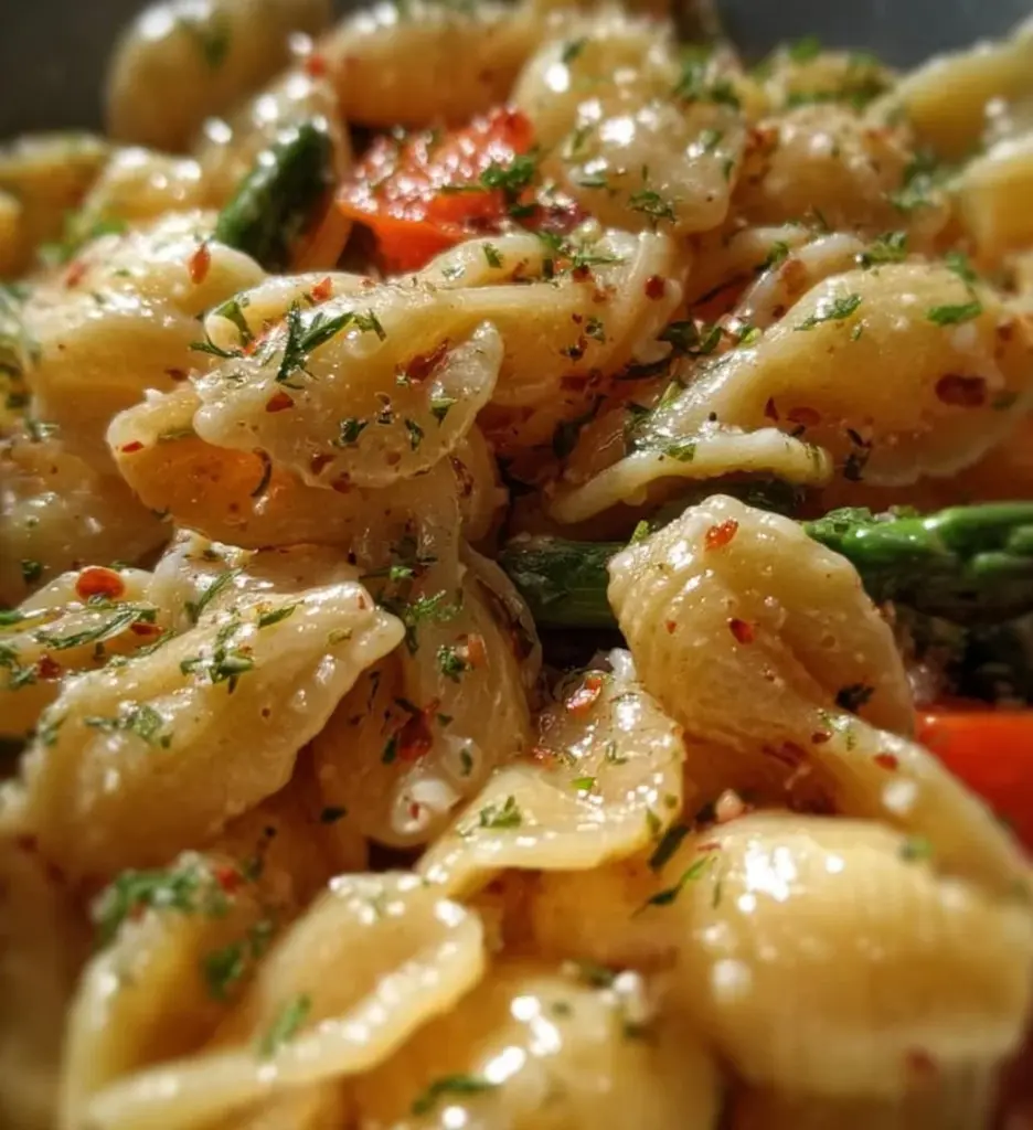 Vibrant Spring Pasta Salad with fresh vegetables and herbs