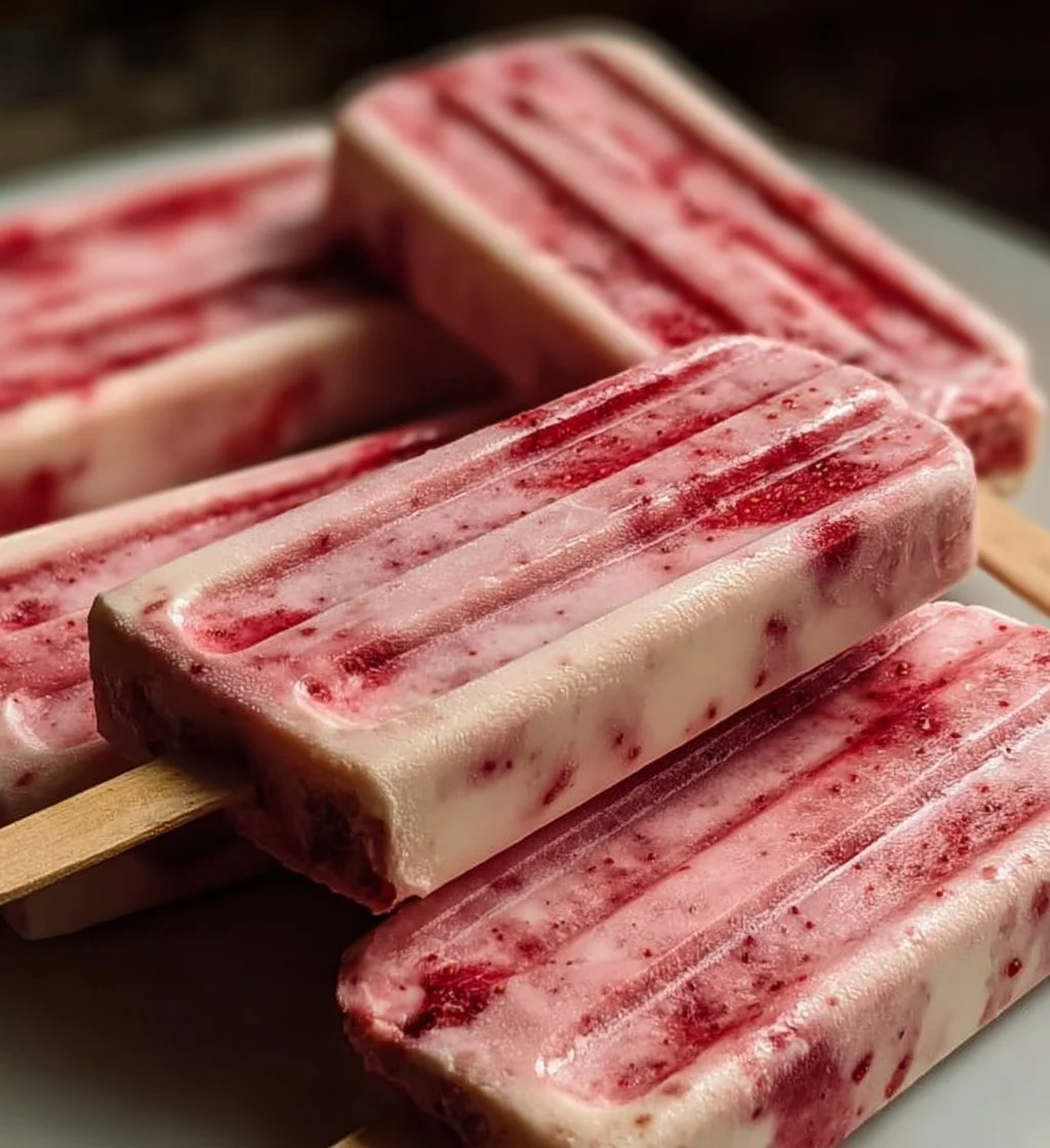 Delicious strawberry yogurt popsicles perfect for summer treats