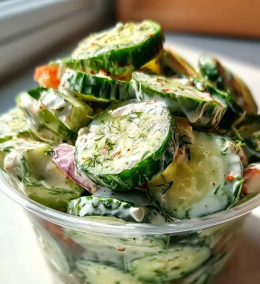 Delicious sushi cucumber salad with fresh ingredients and vibrant colors.