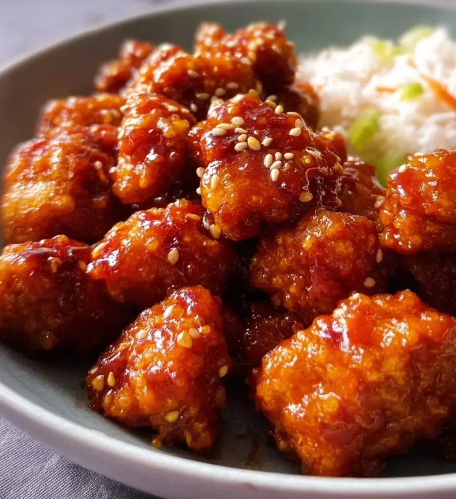 Delicious Sweet and Sour Chicken Bites served on a plate