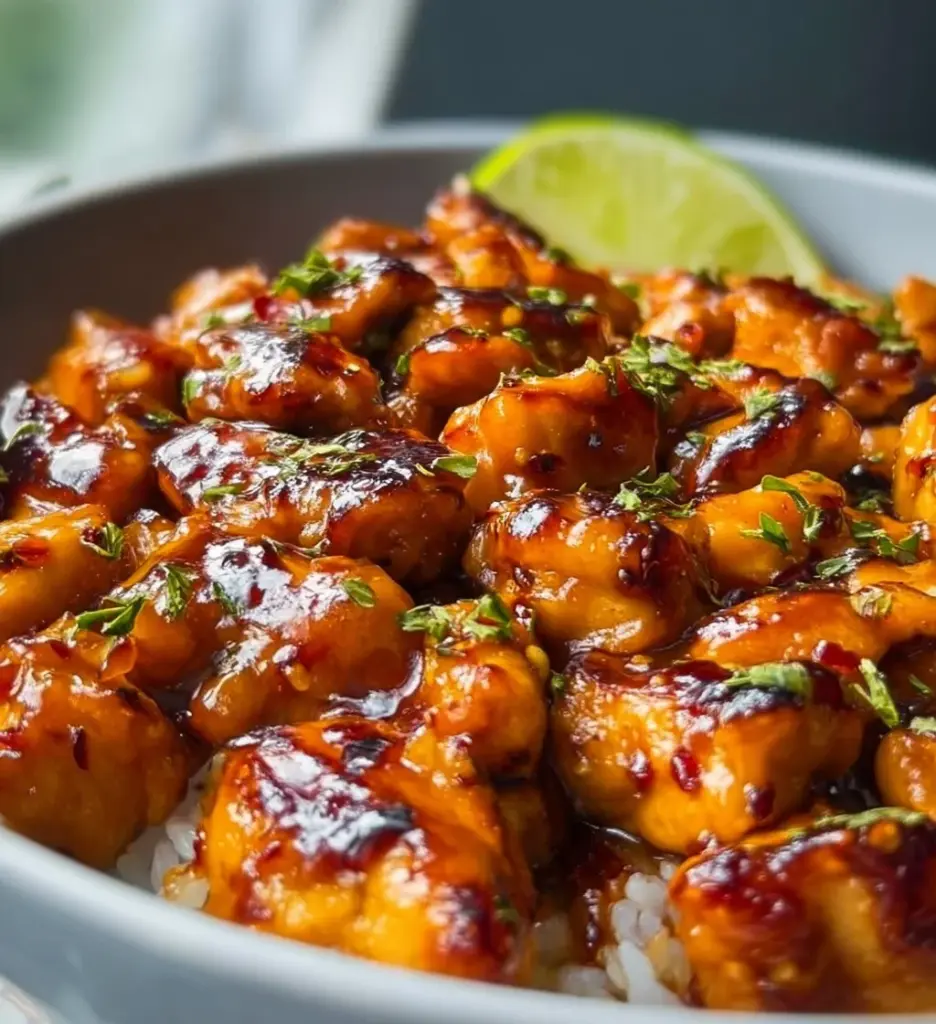 Sweet Chili Chicken Bowl with chicken, vegetables, and a sweet chili sauce