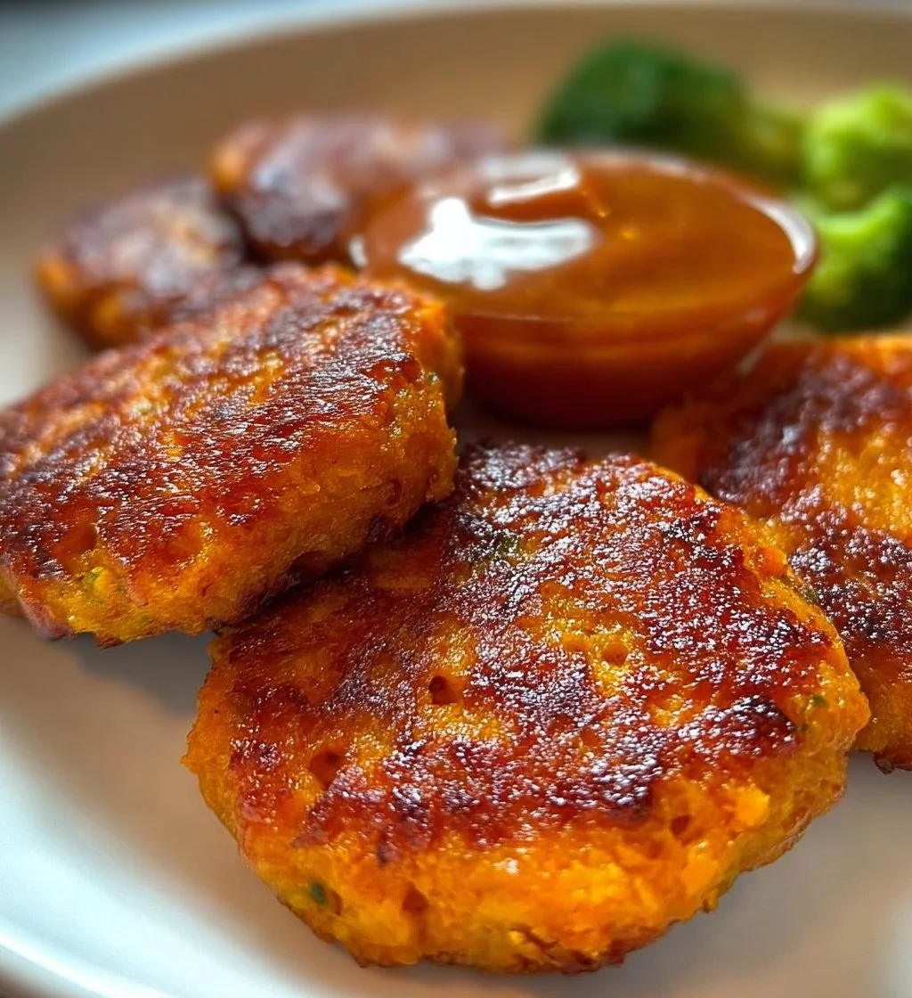 Toddler-friendly sweet potato apple patties on a plate