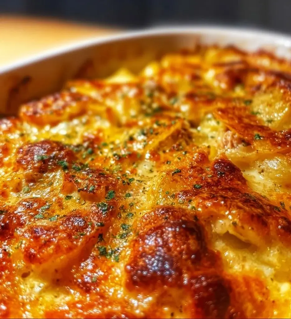 Delicious Tuna Potato Bake fresh out of the oven, perfect for meal prep.